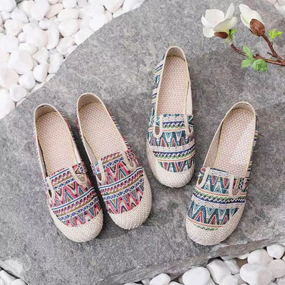 ZllKl Slip-on Old Beijing Cloth Shoes Pumps Old Beijing Cloth Shoes Non-Slip Soft Sole Shoes Casual Shoes Slip-on Work Shoes