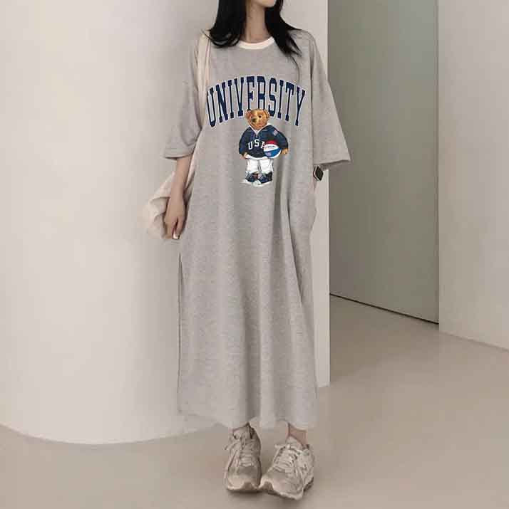 ZllKl 2025Manufacturer medium and long T-shirt skirt fashionable versatile simple dress pure cotton South Korea popular spring and summer new femininity