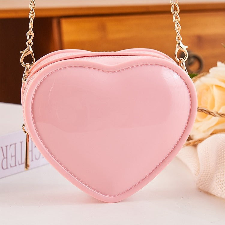 ZLLKL 2025 New PVC cute mini ins love bag children's handbag bag women's oblique span Barbie jelly bag cute Bag