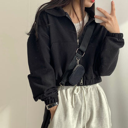 ZLLKL 2025 Wholesale ins super fire zipper cardigan sweater women's spring autumn and winter thin jacket Korean version tide student loose velvet