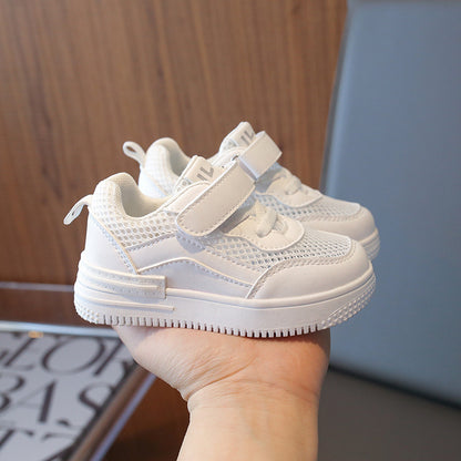 ZllKl  Kindergarten Children's White Shoes Girls' Sneakers Mesh Sneaker Breathable Boys Toddler Shoes White Shoes