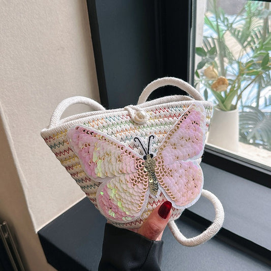 ZllKl  Girl Straw Bucket Bag  New Pouch Female Vacation Beach Bag Woven Bag Shoulder Crossbody Pouch