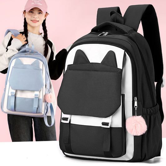 Cross-Border  New Luminous Backpack Elementary and Middle School Student Schoolbags Women's Backpack Thermal Transfer Cartoon Schoolbag