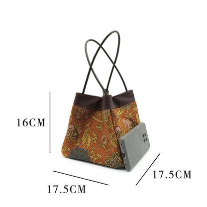 ZllKl  Creative Chinese Style Song Dynasty Brocade Xiangyun Yarn Small Square Bag with Han Chinese Clothing Cheongsam New Chinese Style Antique Bag Ladies Hand Bag