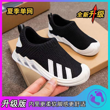 ZllKl  Children's Tennis Shoes  Spring and Autumn New Breathable Boys Coconut Shoes Soft Bottom Non-Slip Slip-on Girls Sneaker Tide