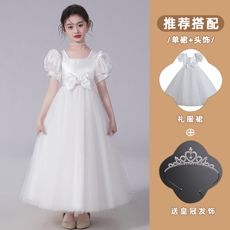 ZllKl  Children's Dress Princess Dress Children's Summer Clothing Western Style Little Girl Birthday Catwalk Costume for Piano Performance Girl Dress