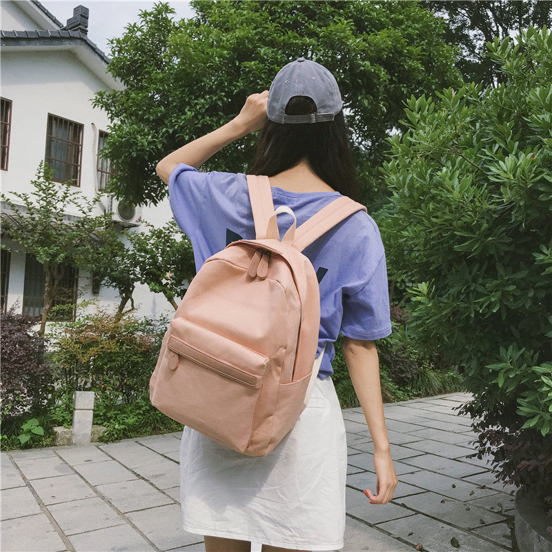 Backpack Women's Japanese Style Simple Fashion Outdoor Backpack Size Bestie All Match Middle School Students Schoolbag Cross-Border