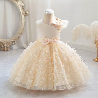 ZllKl  Girls' New Princess Mesh Embroidered Children's Dress Children Puff Mesh Birthday Full-Year Formal Dress Wholesale