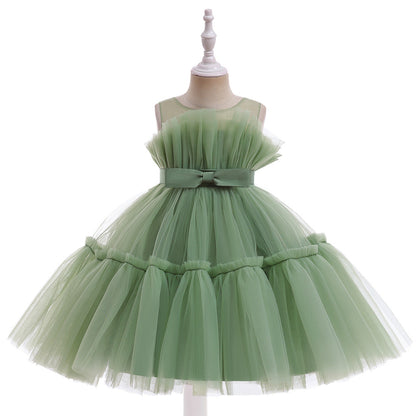 ZllKl  One Year Old Celebration Dress   Foreign Trade New Popular Girls Color Matching Pettiskirt Cake Dress Children's Dress