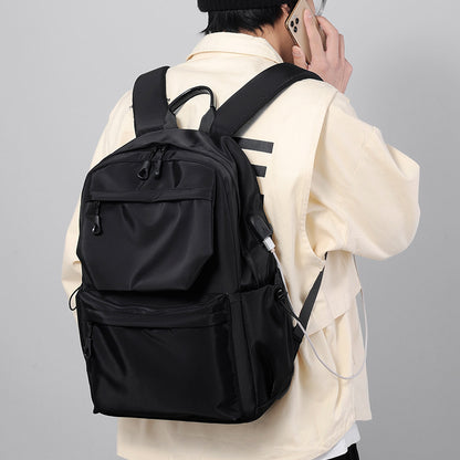 Trendy Brand Backpack Male Junior High School Student High School and College Student Schoolbag Large Capacity Travel Bag Casual Computer Backpack Male Bag