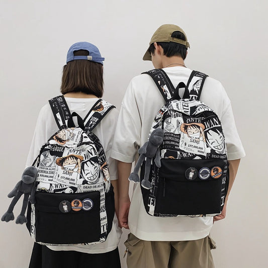 New Schoolbag Men's and Women's Korean Harajuku Ulzzang Backpack Student Junior and Middle School Students Middle School Student Backpack