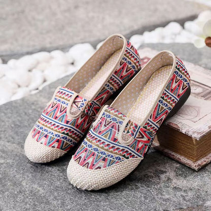 ZllKl Slip-on Old Beijing Cloth Shoes Pumps Old Beijing Cloth Shoes Non-Slip Soft Sole Shoes Casual Shoes Slip-on Work Shoes