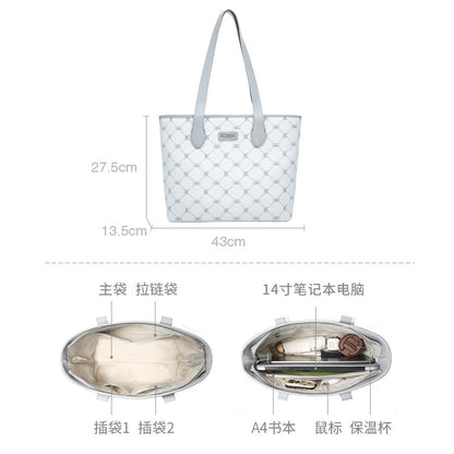 ZllKl  Card Afraid of the Same Style New Tote Bag Female Niche Large Capacity Commuter Shoulder Bag Versatile Handheld Computer Bag Factory Straight