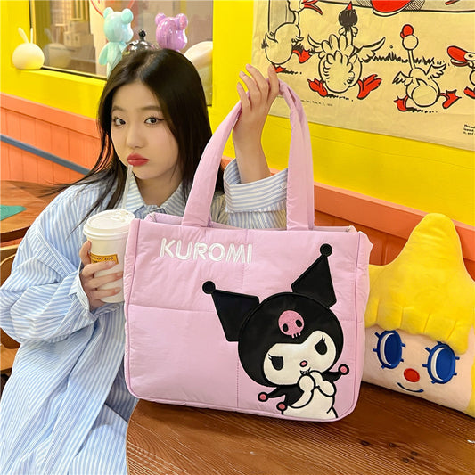 ZllKl  Japanese Style Sanliou Hand Bag Shoulder Bag Cartoon Cute Portable Tote Bag Student Commuter Bag down Cloth Bag