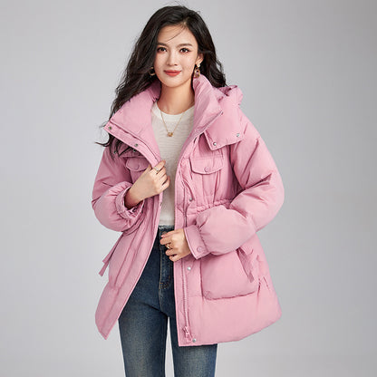 2324809-New national standard 90% white duck down super warm thickened versatile loose waist down jacket women's winter