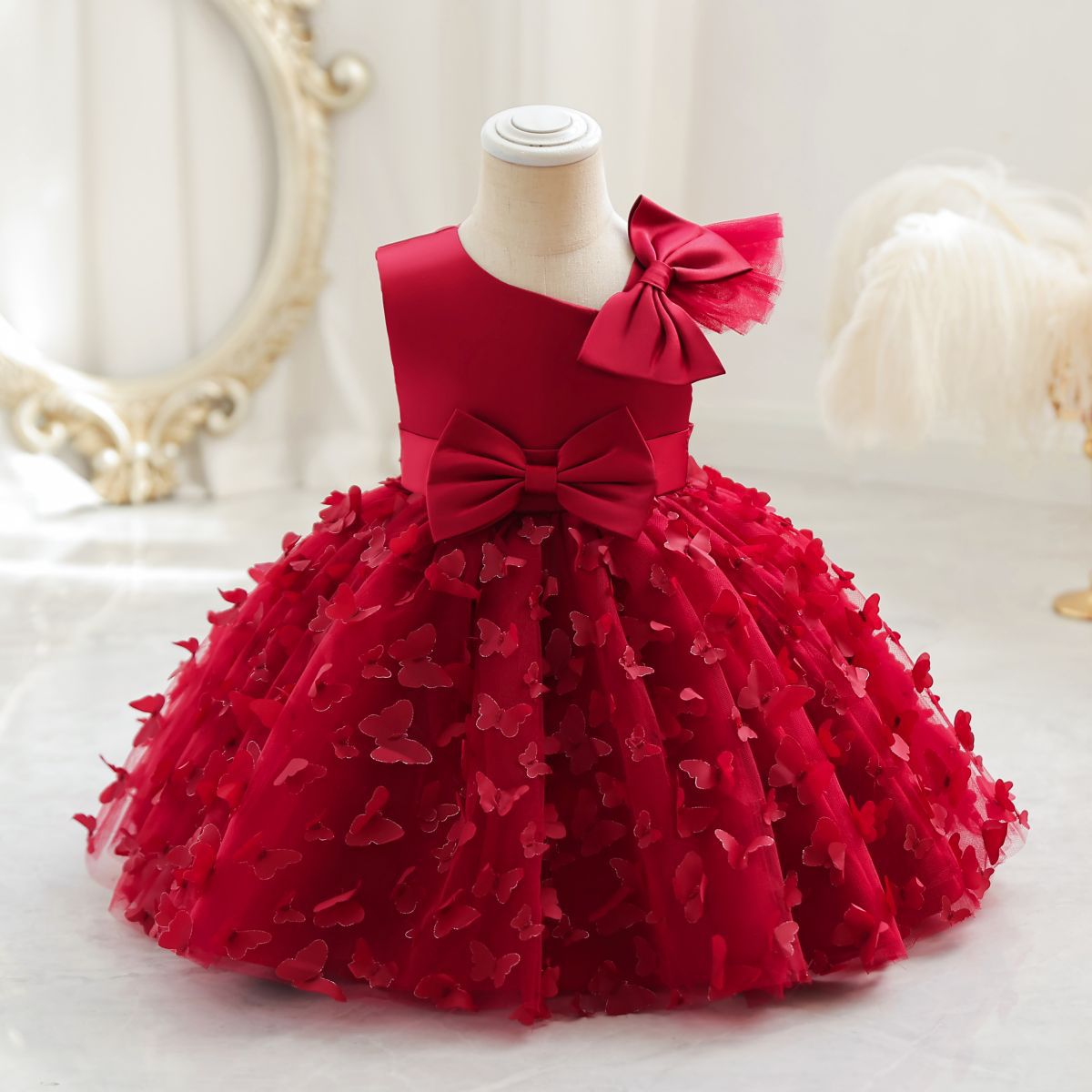 ZllKl  Girls' New Princess Mesh Embroidered Children's Dress Children Puff Mesh Birthday Full-Year Formal Dress Wholesale