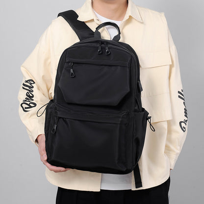 Trendy Brand Backpack Male Junior High School Student High School and College Student Schoolbag Large Capacity Travel Bag Casual Computer Backpack Male Bag