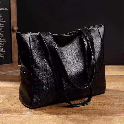 ZllKl  Soft Leather Shoulder Handbag  New Korean Style Simple Large Capacity Totes Casual All-Match Shoulder Bag Wholesale