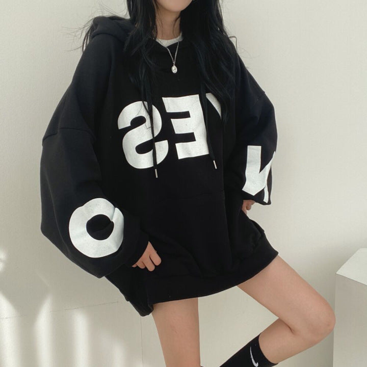 ZLLKL 2025 Cotton, hooded sweater women's loose Korean version of versatile letters spring and autumn wholesale jacket ins trendy brand thin velvet model