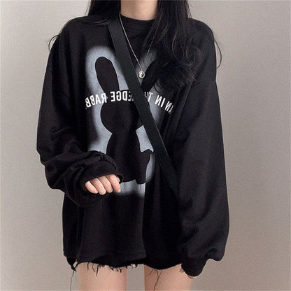 ZLLKL 2025 Wholesale cotton, solid color cartoon sweater women's loose Korean version loose and versatile spring, autumn and winter medium and long styles with velvet and thicker.