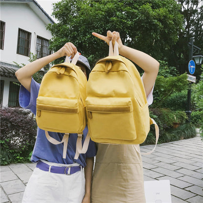 Backpack Women's Japanese Style Simple Fashion Outdoor Backpack Size Bestie All Match Middle School Students Schoolbag Cross-Border