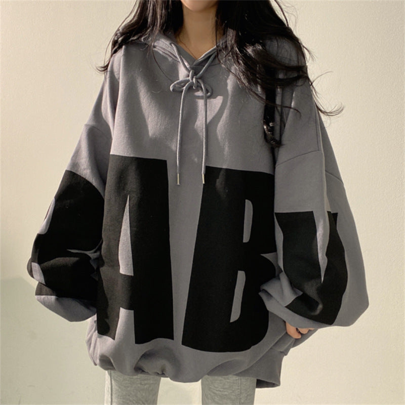 ZLLKL 2025 Cotton, hooded sweater women's loose Korean version on clothes versatile student letter ins tide brand spring and autumn leisure wholesale