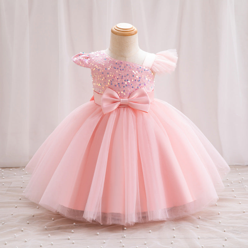 ZllKl  Girls' New Princess Mesh Embroidered Children's Dress Children Puff Mesh Birthday Full-Year Formal Dress Wholesale