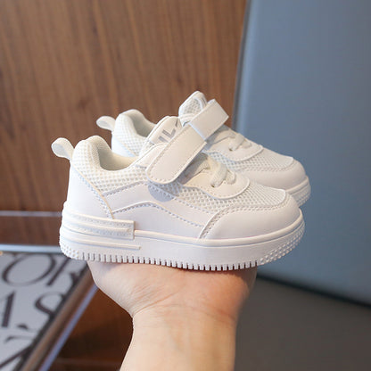 ZllKl  Kindergarten Children's White Shoes Girls' Sneakers Mesh Sneaker Breathable Boys Toddler Shoes White Shoes