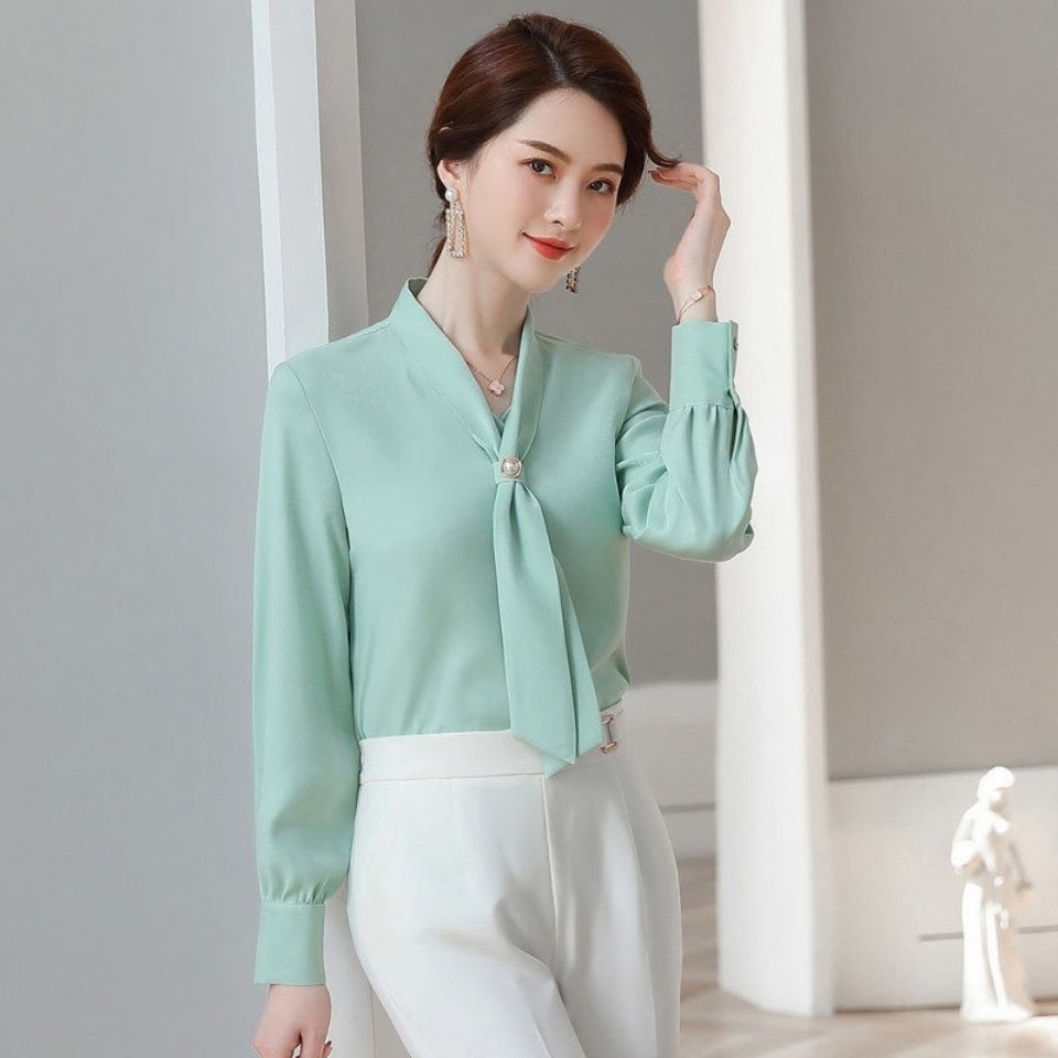 zllkl  Chiffon New Suit Shirt Women's Thin Fashion Design Niche Top Drape Temperament Long Sleeve Spring and Summer Shirt