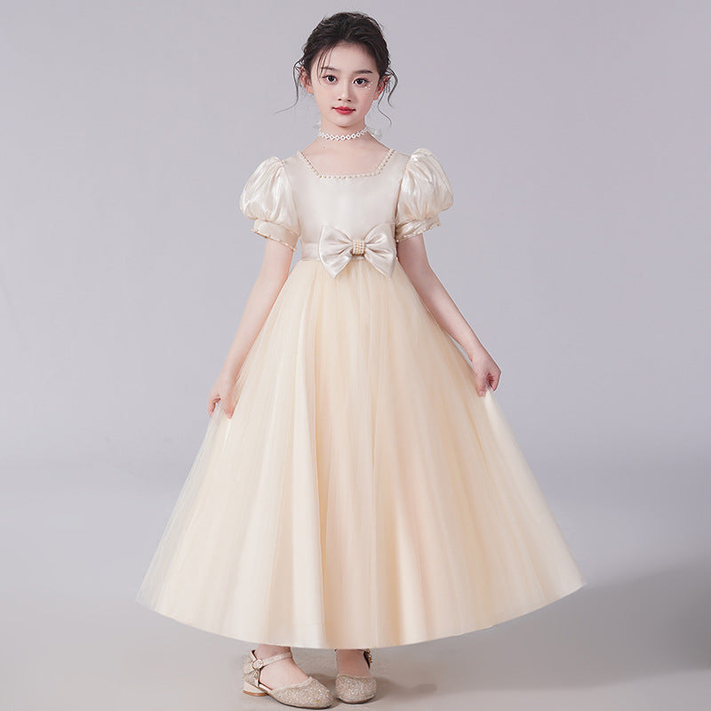 ZllKl  Children's Dress Princess Dress Children's Summer Clothing Western Style Little Girl Birthday Catwalk Costume for Piano Performance Girl Dress