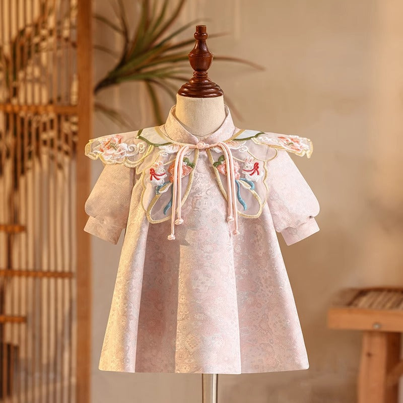 ZllKl  Chinese Style One Year Old Celebration Dress Baby Girl  New Girl Birthday Banquet Zhuazhou Tang Suit National Style Baby Girl Crown Clothes Spring and Summer