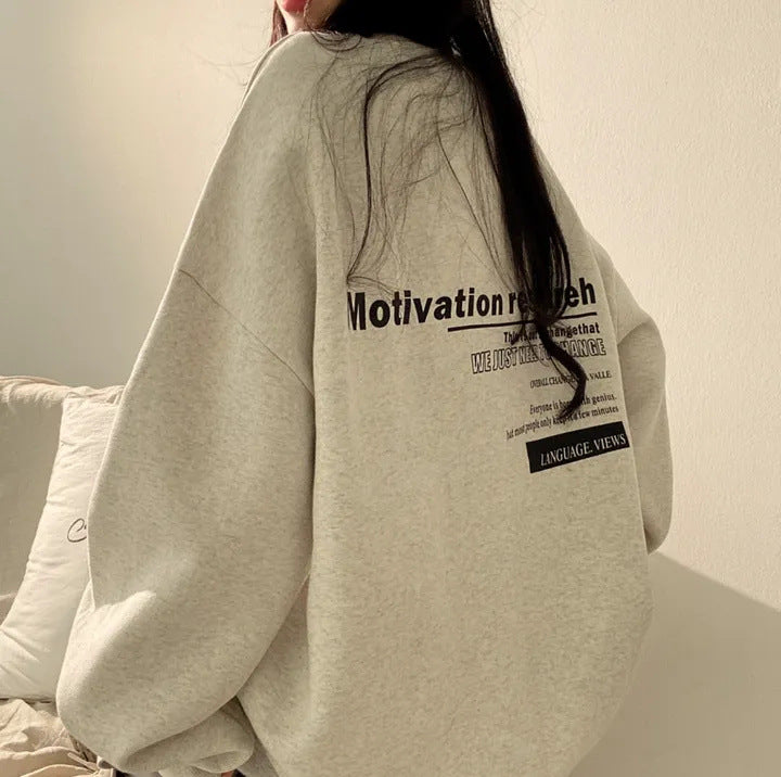 ZLLKL 2025 Sweater women's 2025n oversize large size loose trendy brand pack fleece thickened  new women's spring autumn and winter thin