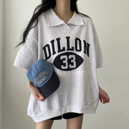 ZllKl Manufacturer Korean version polo sweater medium and long T-shirt women's summer tide brand top ins medium and long cotton mother pocket Internet celebrity