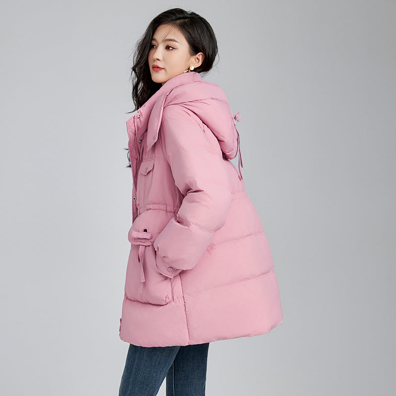 2324809-New national standard 90% white duck down super warm thickened versatile loose waist down jacket women's winter