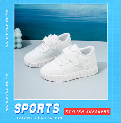 ZllKl  Spring and Autumn Single-Layer Shoes Cross-Border White Soft Bottom Toddler Shoes for Children's Shoes Children's Baby Leather Sports White Shoes All Year round