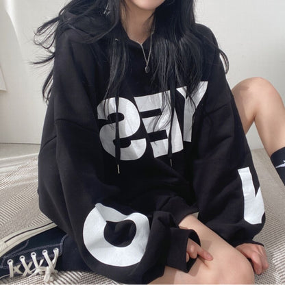 ZLLKL 2025 Cotton, hooded sweater women's loose Korean version of versatile letters spring and autumn wholesale jacket ins trendy brand thin velvet model