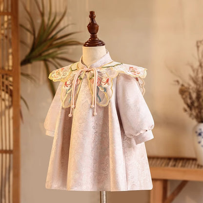 ZllKl  Chinese Style One Year Old Celebration Dress Baby Girl  New Girl Birthday Banquet Zhuazhou Tang Suit National Style Baby Girl Crown Clothes Spring and Summer