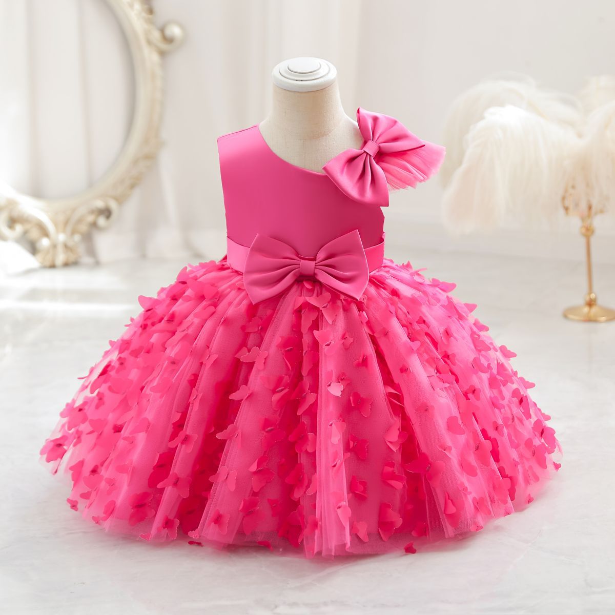 ZllKl  Girls' New Princess Mesh Embroidered Children's Dress Children Puff Mesh Birthday Full-Year Formal Dress Wholesale