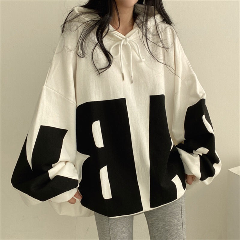 ZLLKL 2025 Cotton, hooded sweater women's loose Korean version on clothes versatile student letter ins tide brand spring and autumn leisure wholesale