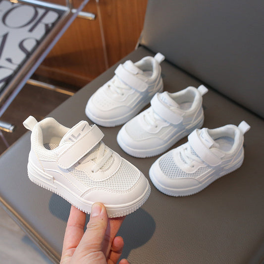 ZllKl  Kindergarten Children's White Shoes Girls' Sneakers Mesh Sneaker Breathable Boys Toddler Shoes White Shoes