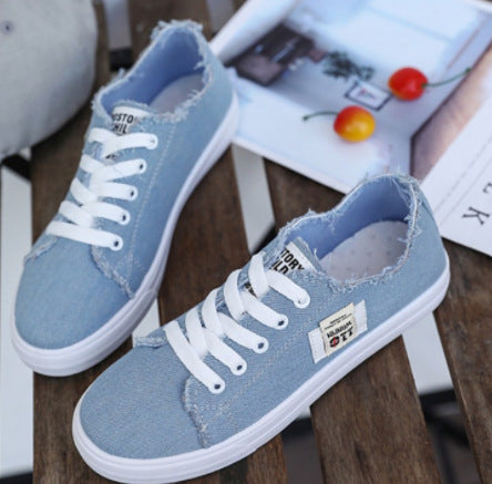 ZllKl Fashionable Summer New Canvas Shoes Women's Casual Shoes Student Korean Style Sneaker Ins Flat Sneakers Fashionable plus Size