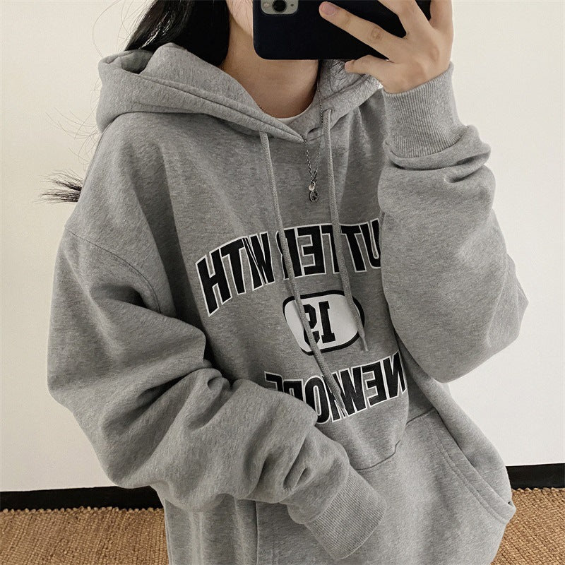 ZLLKL 2025 Wholesale Korean version hooded sweater women's  women's clothing loose autumn and winter thickened fleece jacket large size top thin