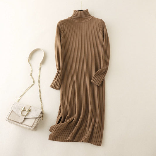 ZllKl High-necked medium and long sweater skirt women's bottoming shirt New new autumn and winter with knitted dress over the knee