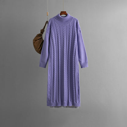 ZllKl  women's clothing customization, long sweater women's autumn and winter New new loose thickened twist knitted dress