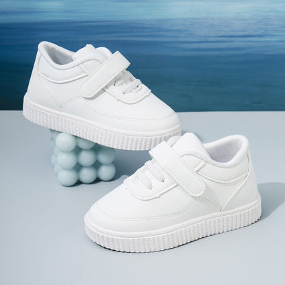 ZllKl  Spring and Autumn Single-Layer Shoes Cross-Border White Soft Bottom Toddler Shoes for Children's Shoes Children's Baby Leather Sports White Shoes All Year round