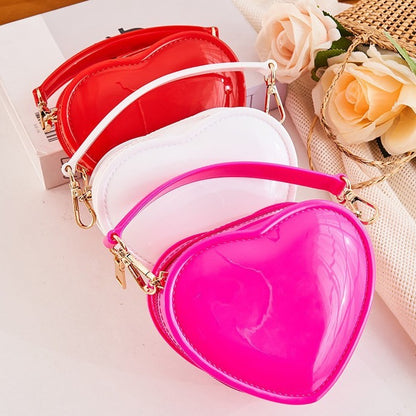 ZLLKL 2025 New PVC cute mini ins love bag children's handbag bag women's oblique span Barbie jelly bag cute Bag