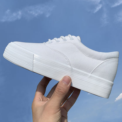 ZllKl New Niche Canvas Shoes Women's Summer Thin Platform White Shoes Joker Student Board Shoes Rb3616