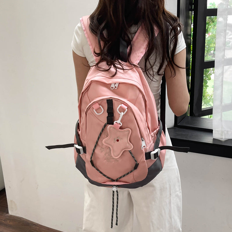 Japanese Backpack Women's New Backpack Large Capacity Travel College Student Simple Western Style Leisure Middle School Students Schoolbag