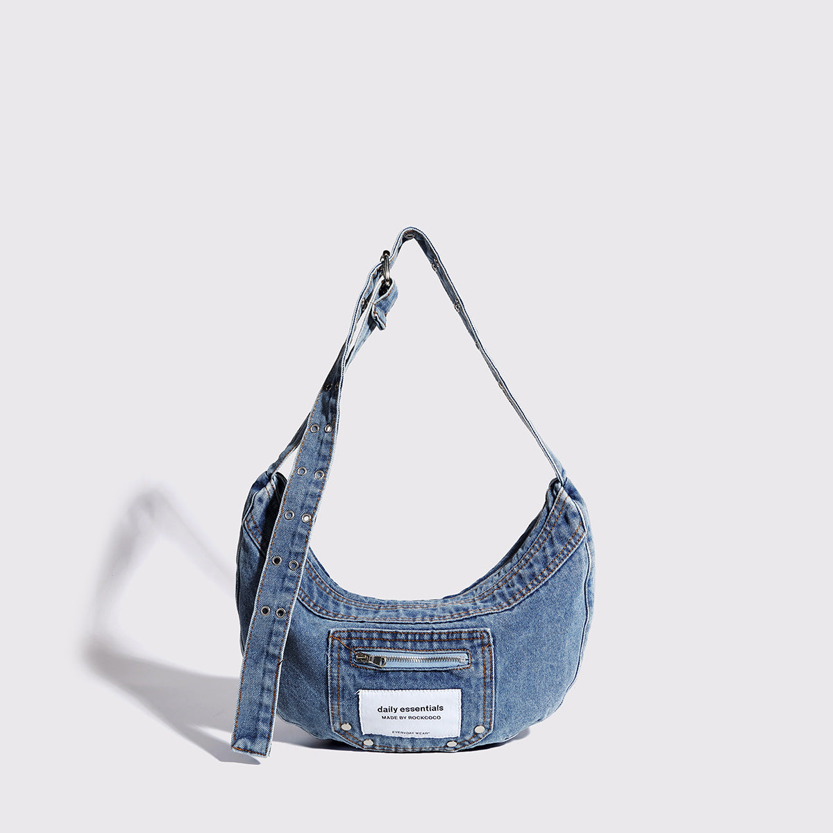 ZllKl  New Underarm Bag Special-Interest Design Retro Washed Jean Bag Advanced Dumpling Bag Sweet Cool Hot Girl All-Match Fashion