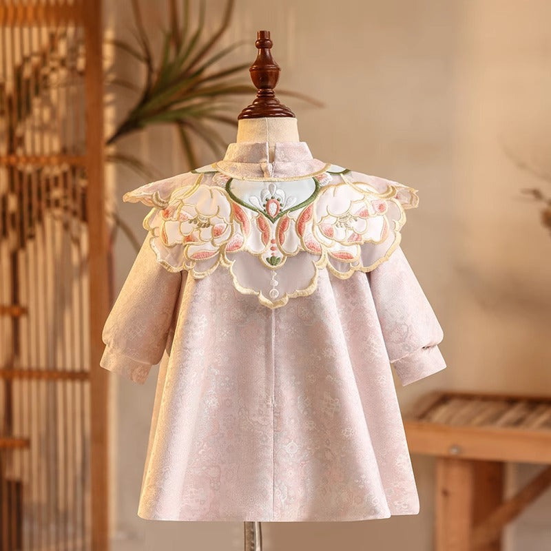 ZllKl  Chinese Style One Year Old Celebration Dress Baby Girl  New Girl Birthday Banquet Zhuazhou Tang Suit National Style Baby Girl Crown Clothes Spring and Summer